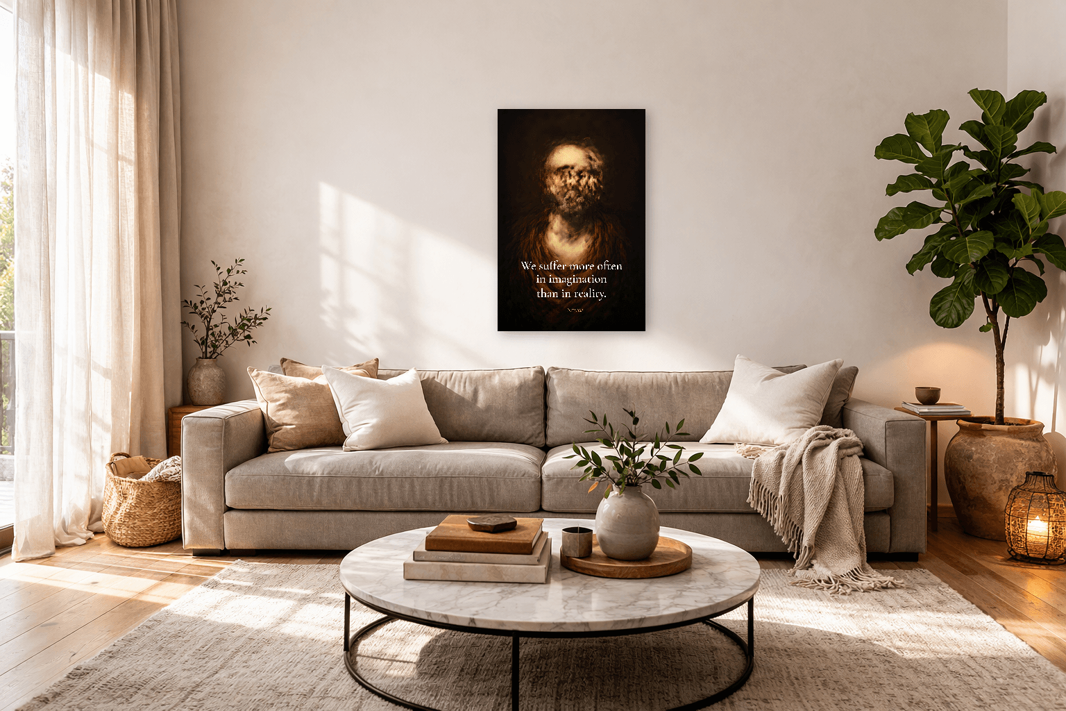 Seneca - Suferim Mai Mult În Imaginație - Print Filosofie Stoică - Artă de Perete Stoică - view 3