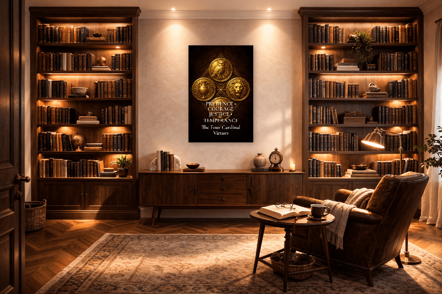 As Quatro Virtudes Cardinais - Arte da Filosofia Estoica - Arte de Parede Estoica - view 6
