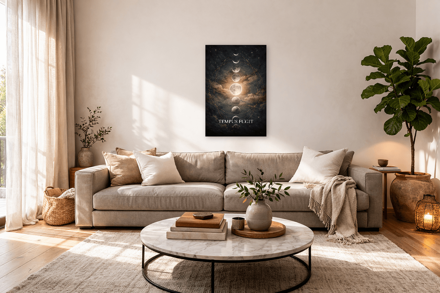 Tempus Fugit - Στωική Διαλογισμός για τον Χρόνο - Στωική Τέχνη Τοίχου - view 3