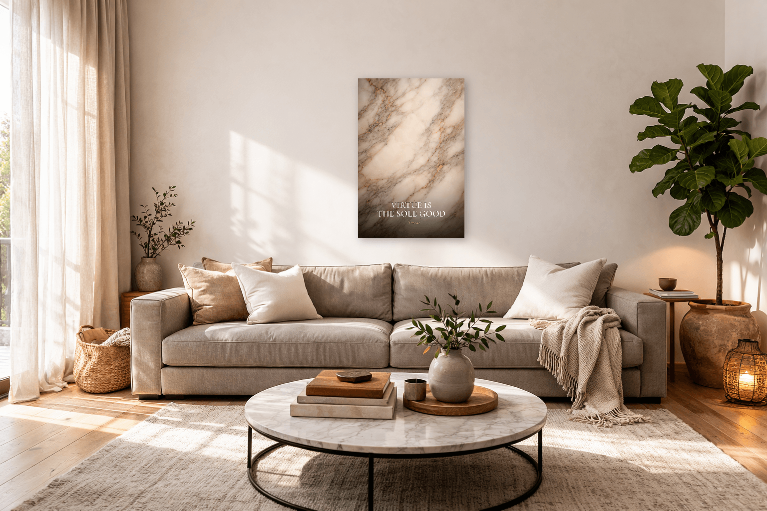 A Virtude É O Único Bem - Impressão de Filosofia de Seneca - Arte de Parede Estoica - view 3