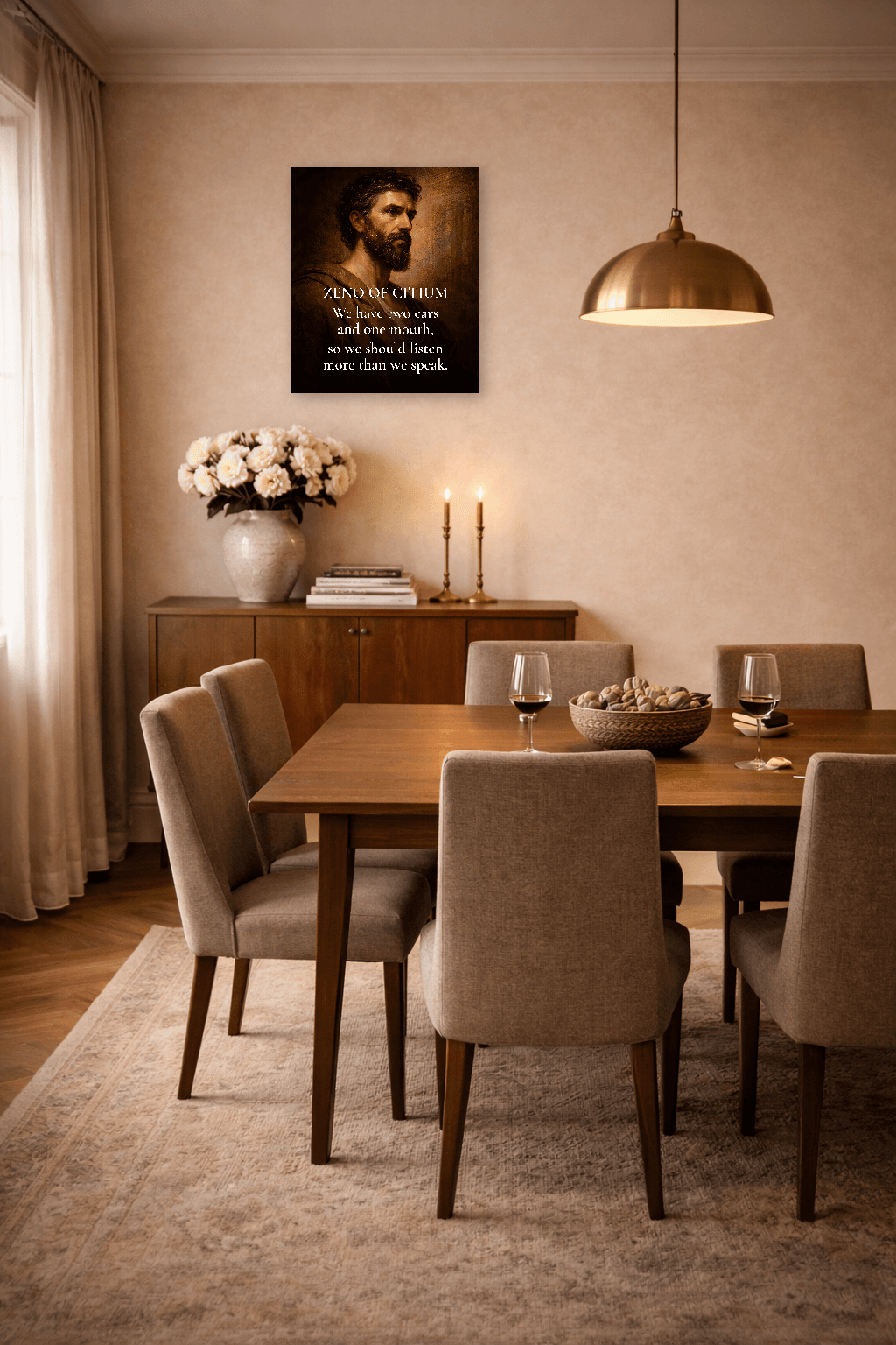 Zénón z Kitia - Zakladateľ stoicizmu Filozofická tlač - Stoická nástenná dekorácia - view 7