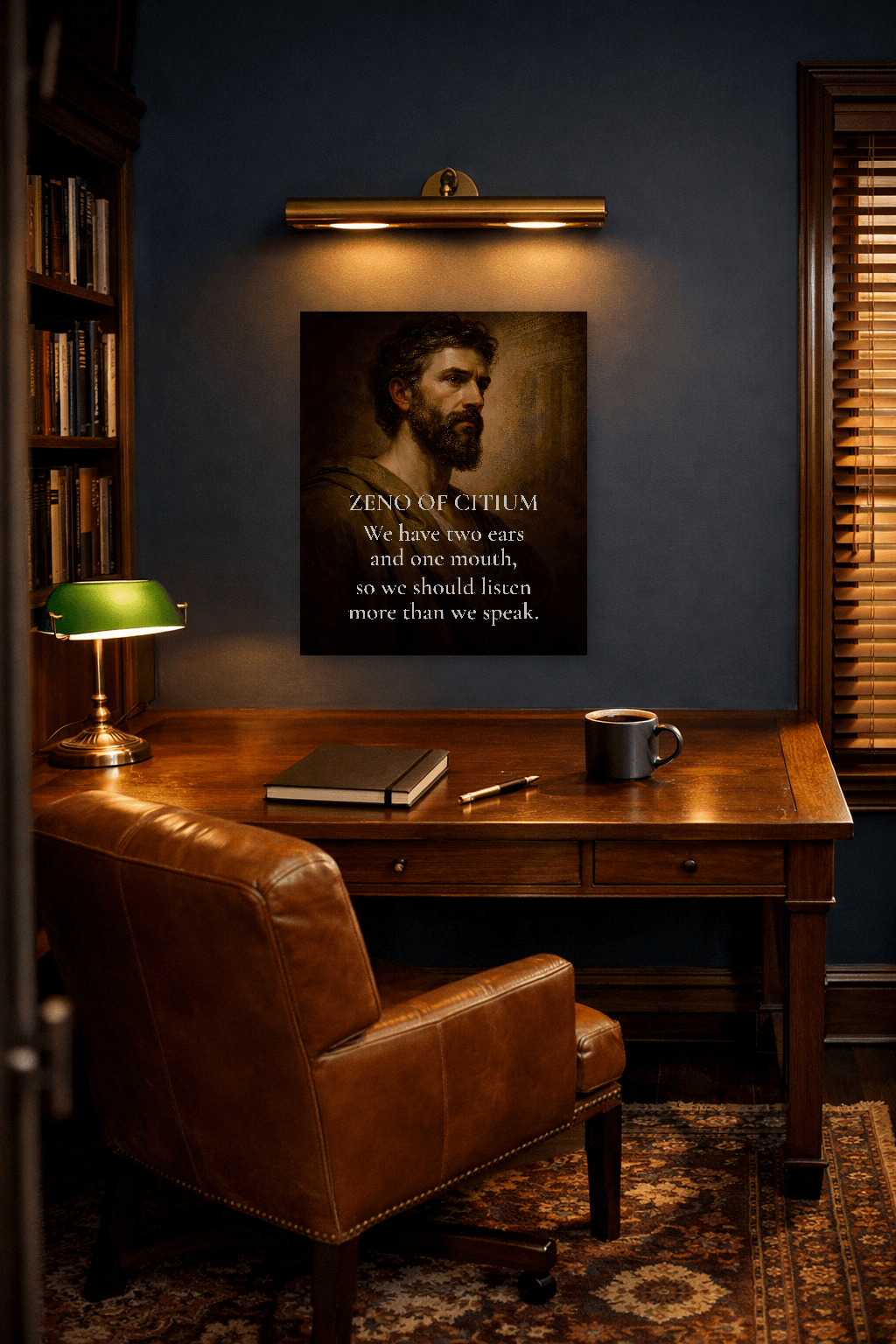 Zénón z Kitia - Zakladateľ stoicizmu Filozofická tlač - Stoická nástenná dekorácia - view 2