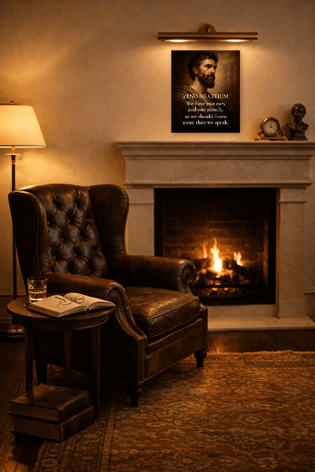 Zénón z Kitia - Zakladateľ stoicizmu Filozofická tlač - Stoická nástenná dekorácia - view 4